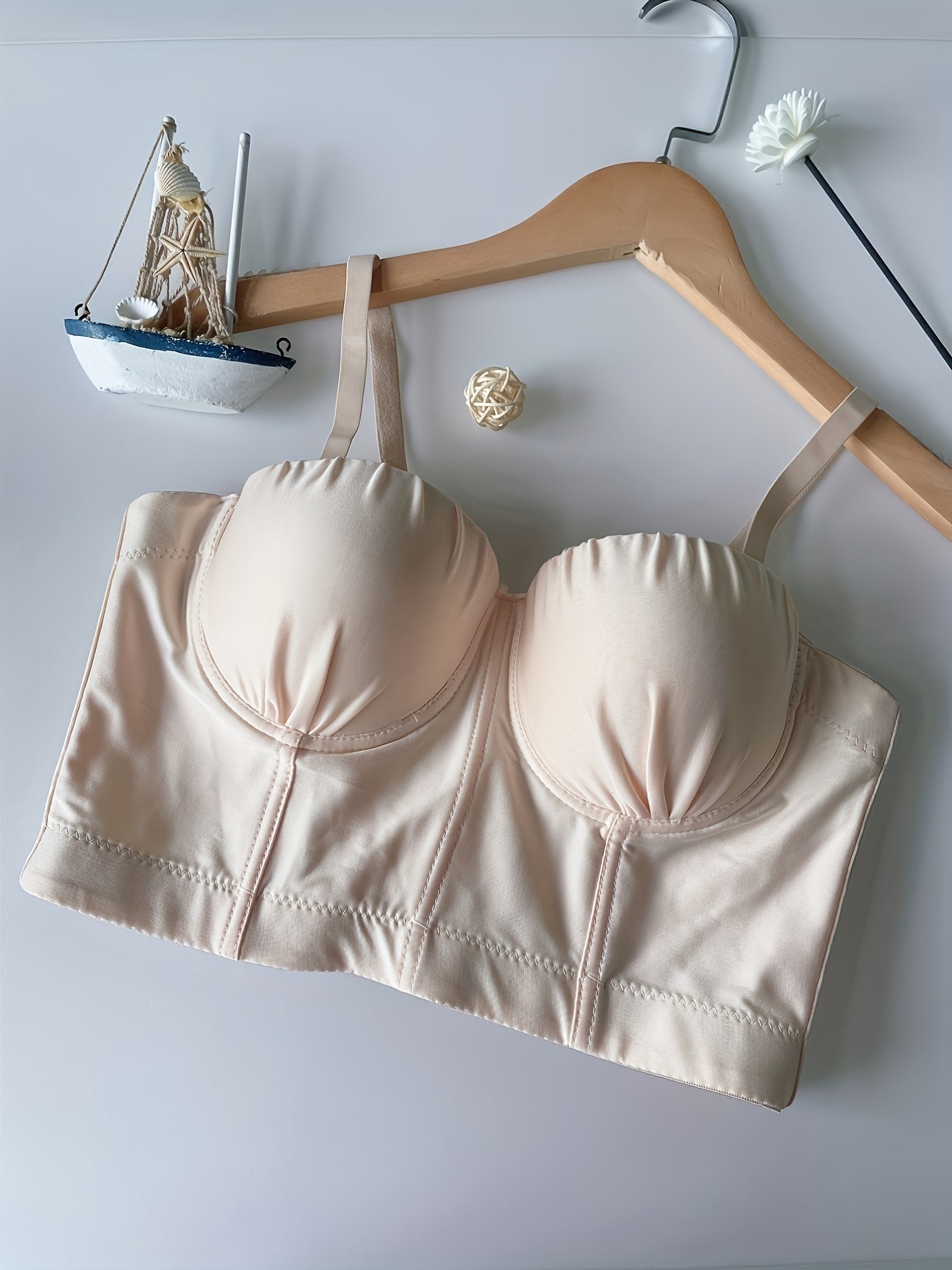 Solid Corset Bra Push Up Slimming T Shirt Bra Women's Underwear