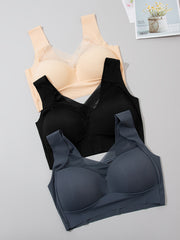 3pcs Wireless Bras Breathable Full Coverage Bra Women's Lingerie