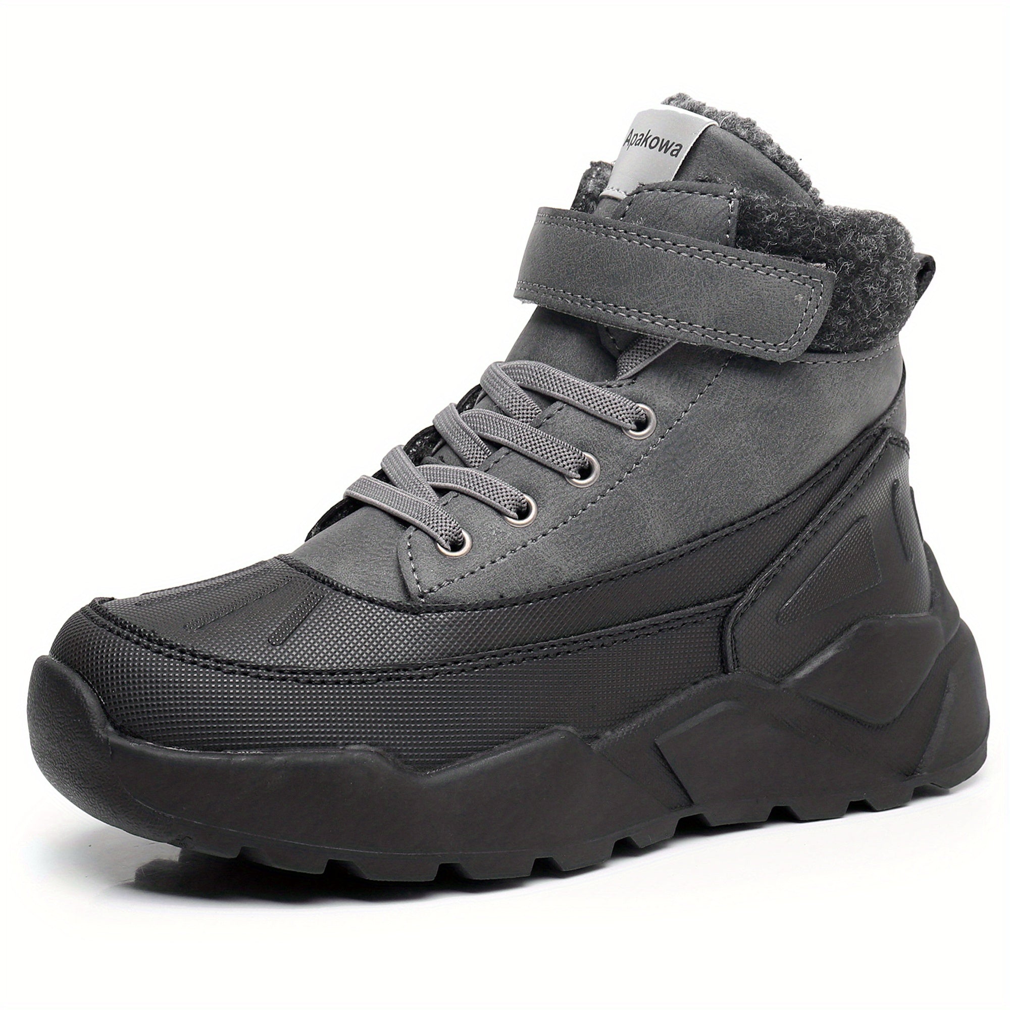 Kids Hiking Boots Plush Lining Durable Non Slip Snow Boots