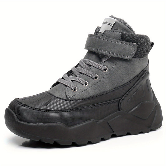 Kids Hiking Boots Plush Lining Durable Non Slip Snow Boots