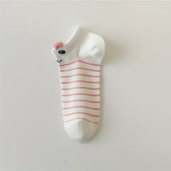 10 Pairs Stripe & Dot Print Ankle Socks Women's Stockings