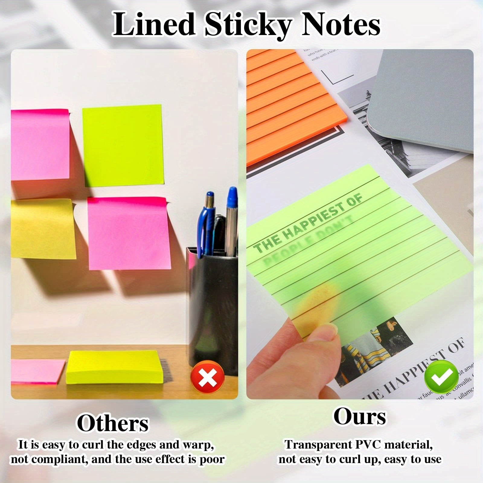 Transparent Liner Notes Waterproof Adhesive Pads 300 7.62x7.62