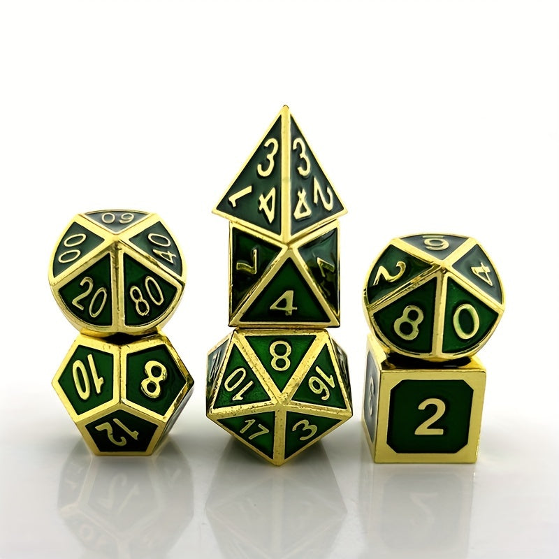 7pcs Metal Dice Polyhedron Set For Fun And Leisure