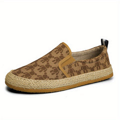 Men's Graphic Print Slip On Canvas Shoes for Walking