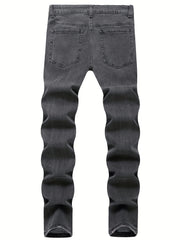 Slim Fit Ripped Jeans Mens Casual Street Style Denim Pants