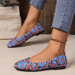 Women's Egle Flag Flats Slip On Shoes for 4th of July