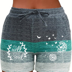 Dandelion Colorblock Drawstring Shorts for Spring & Summer