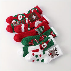 7 Pairs Christmas Fuzzy Socks Comfy & Warm Mid Tube Women's Stockings