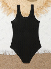 Girls One Piece Swimsuit Sleeveless Solid Textured Beach Vacation
