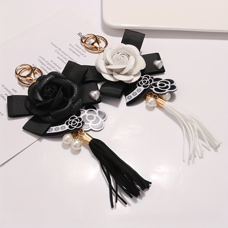 Camellia Tassel Key Chain Bag Charm Ornament