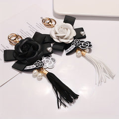 Camellia Tassel Key Chain Bag Charm Ornament
