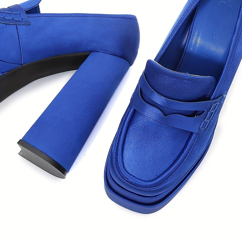 Women's Closed Toe Block Heel Pumps Comfy Slip On Platform Shoes