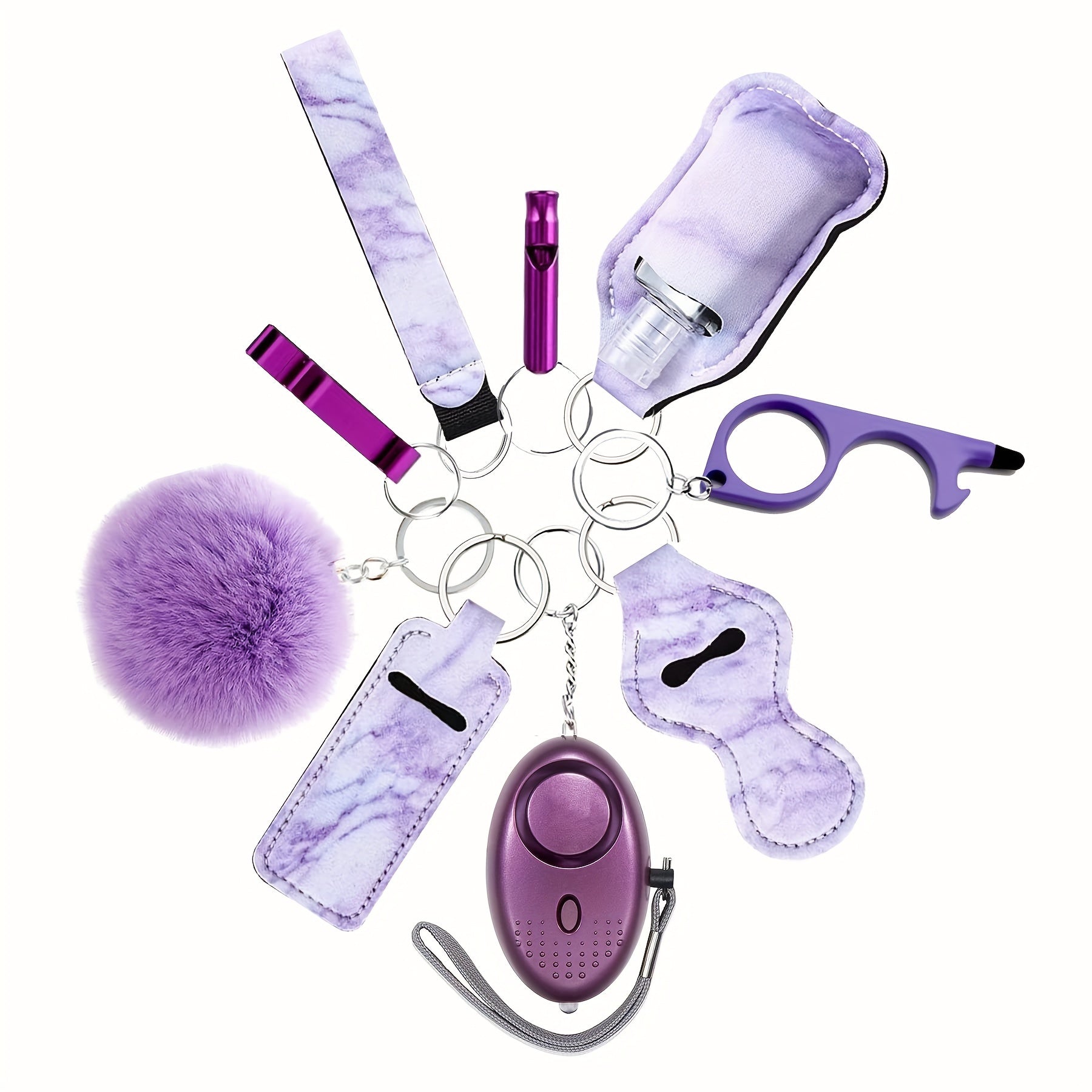10pcs Personal Alarm Key Chain Bottle Opener Set