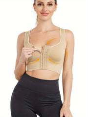 Full Coverage Open Front Sports Bra Yoga Running Activewear