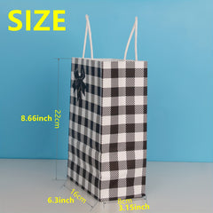 8pcs Plaid Gift Bags with Handle for Christmas Party Wedding Birthday Favor Bags