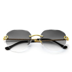 Vintage Frameless Pilot Zinc Alloy Sunglasses