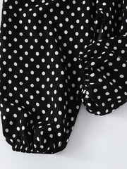 Girls Polka Dot Print Ruffled Suspender Jumpsuit