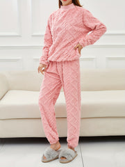 Argyle Pattern Lounge Set Long Sleeve Top & Pants Women's Loungewear