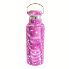 500ml Stainless Steel Vacuum Water Cup Leakproof Bamboo Lid Bottle