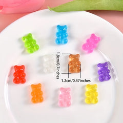 20pcs Luminous Little Bear Shoe Charms DIY Clogs Accessories