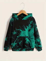 Kid's Tie Dye Hoodie Long Sleeve Top Hooded Pullover Casual Boy's Clothes