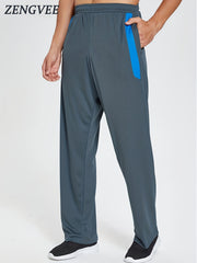 ZENGVEE Men's Elastic Waist Pocket Pants