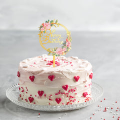 6pcs Patterned Acrylic Happy Birthday Cake Toppers for Party Decor