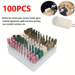 100pcs Assorted Shape Polishing Bits Buffing Wheel Drill Accessories