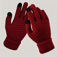 Winter Touch Screen Gloves Stretchy Knitted Fu