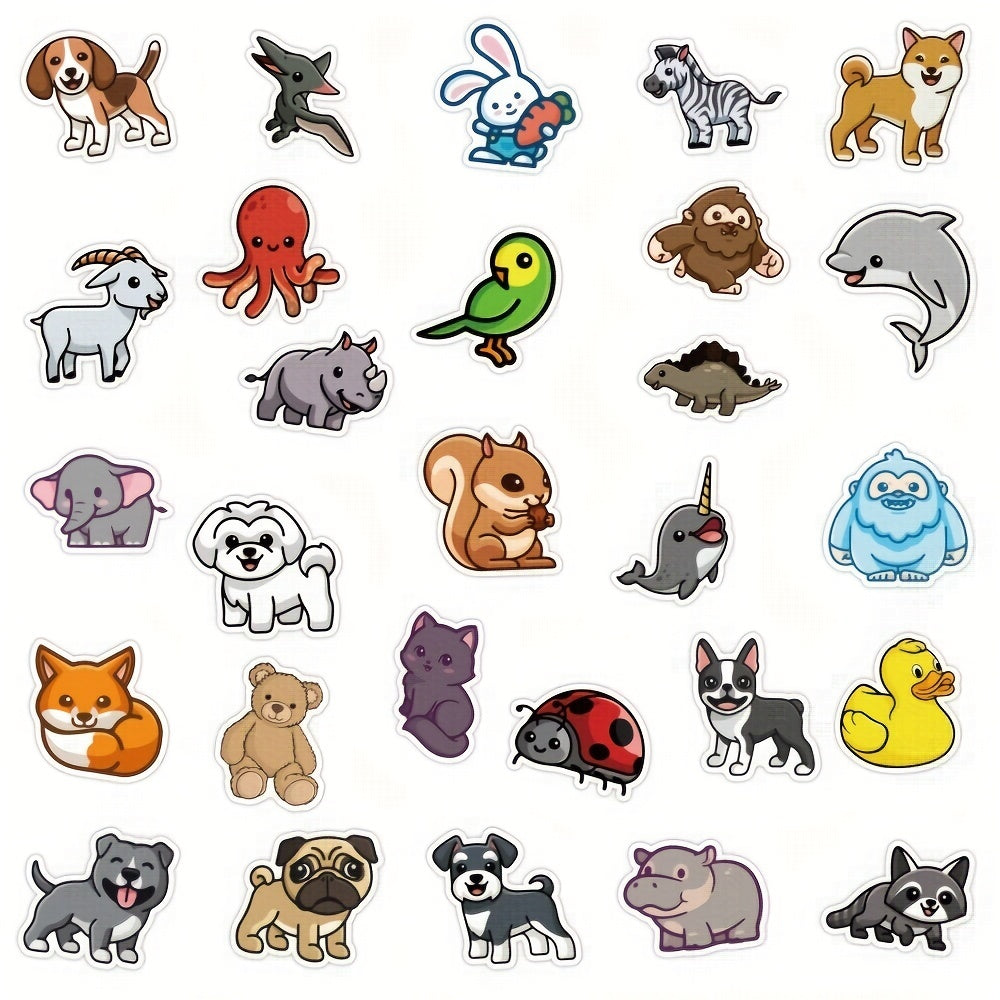 100pcs Animal Stickers Vinyl Waterproof Stickers For Laptop Bumper Skateboard