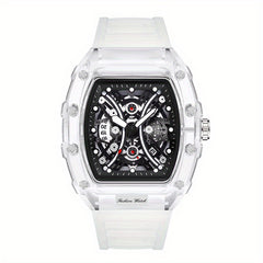 Men's Transparent Barrel Hollow Night Glow Automatic Quartz Watch