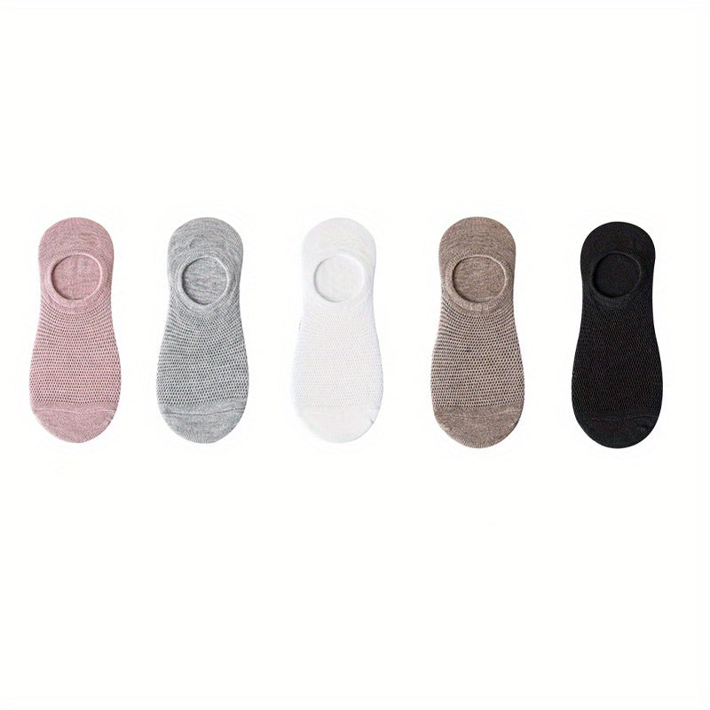 5 Pairs Mesh Low Cut Ankle Socks Breathable Lightweight Women's Stockings