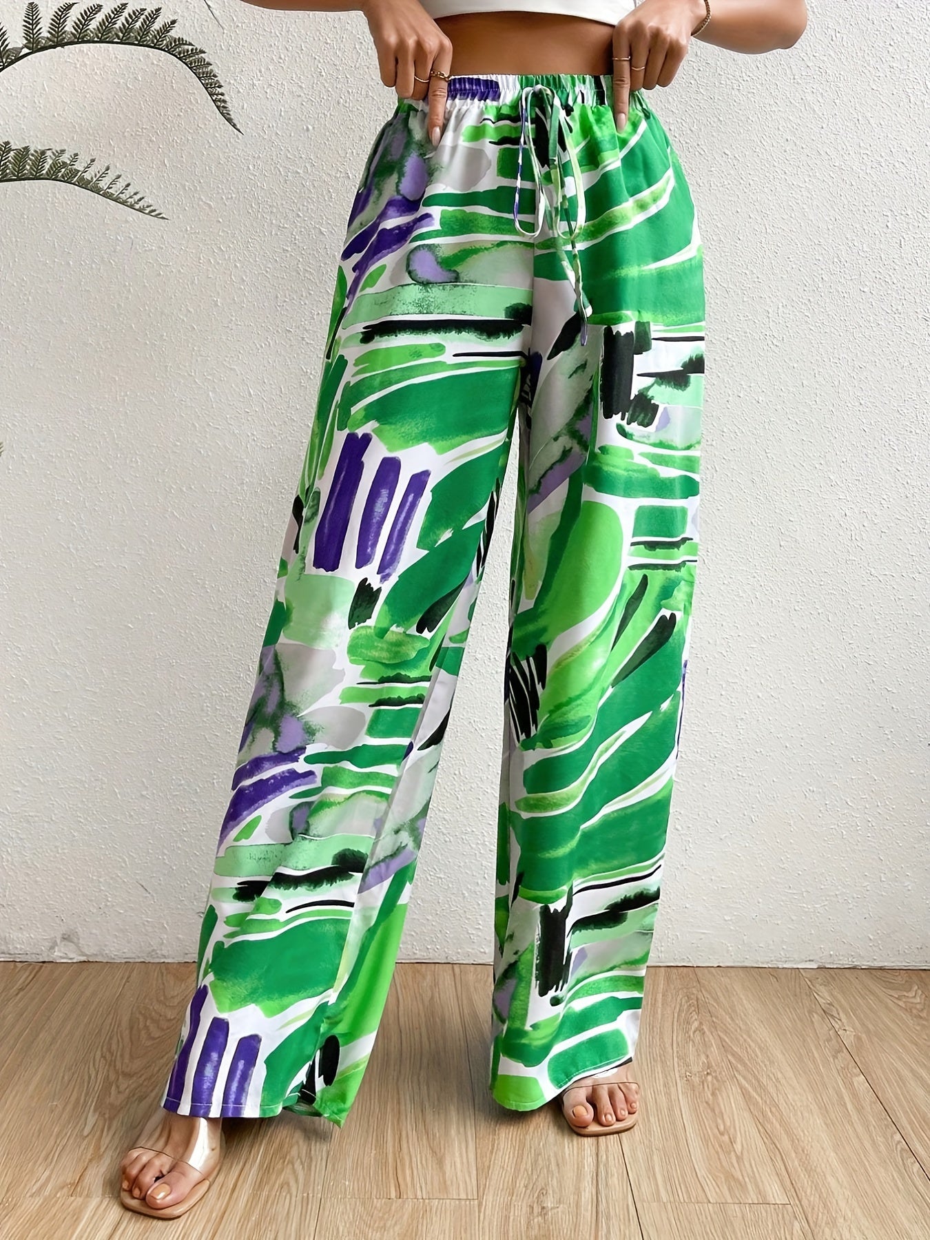 Wide Leg Drawstring Pants Spring & Fall Women's Clothing