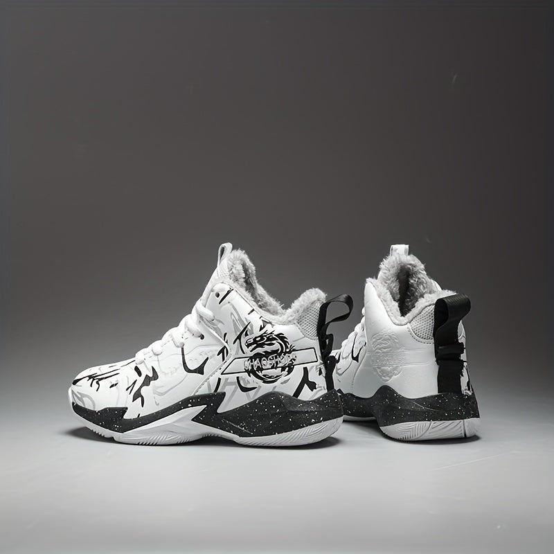 Boys' Warm Plush Lined Basketball Shoes