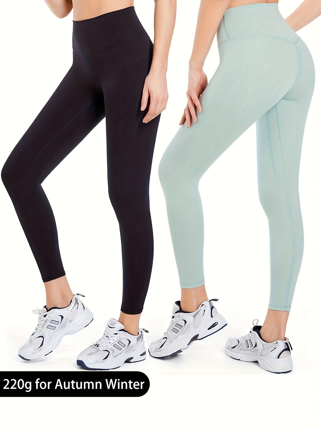High Waist Yoga Leggings Solid Color Seamless Workout Pants