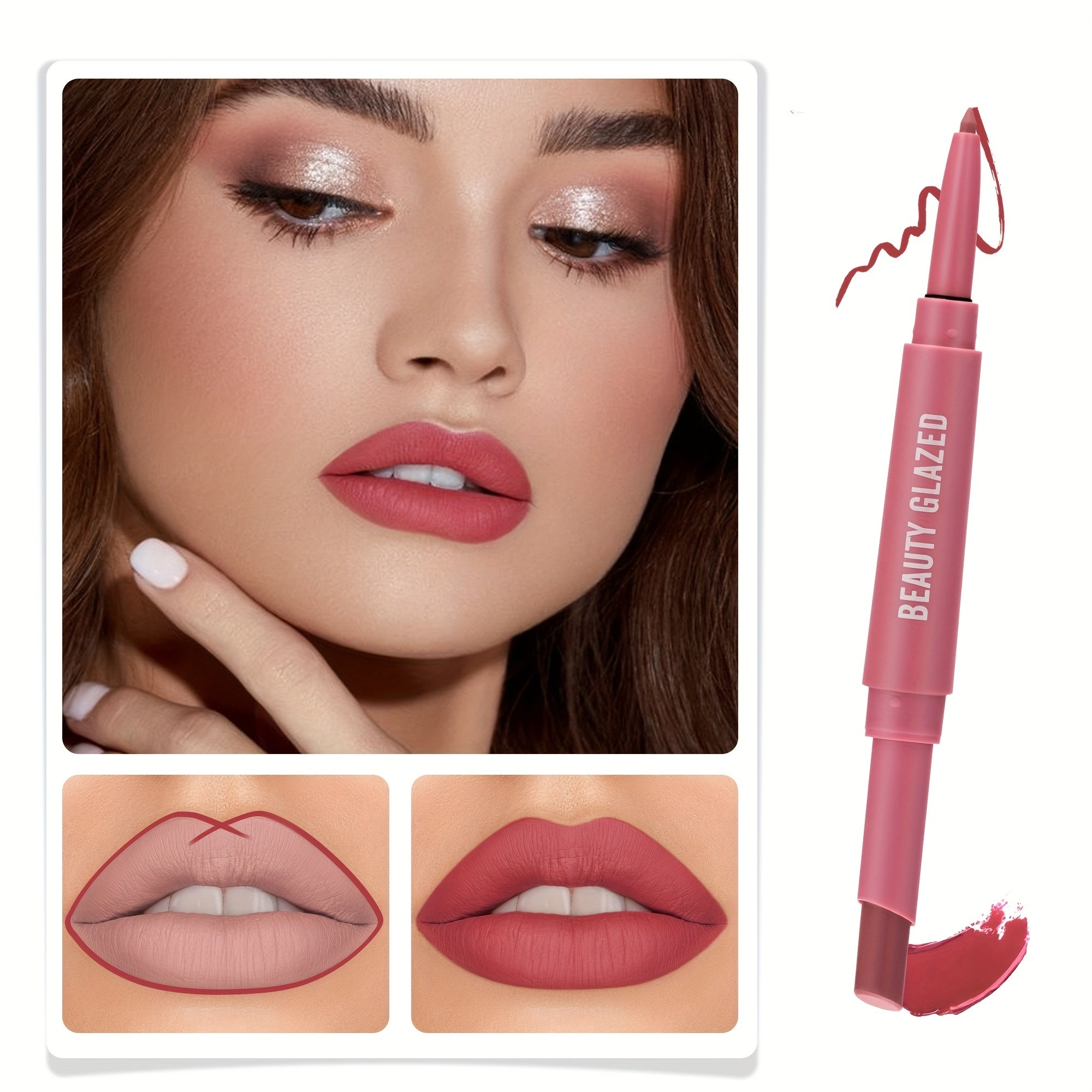 2-in-1 Waterproof Matte Lip Liner & Lipstick Set
