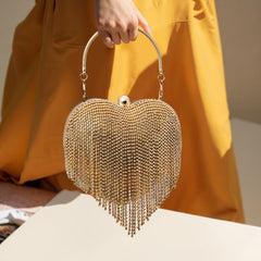 Heart Shape Women's Clutch Bag Evening Party Bridal Handbag