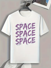 SPACE Print Men's Graphic T shirt Casual Comfy Tees For Summer Mens Clothing