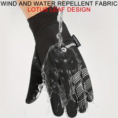 Winter Waterproof Touch Screen Gloves Warm Velvet Thickened Fishing Cycling Glov