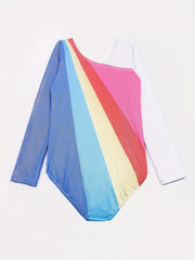 Girls Colorful Gymnastics Jumpsuit Long Sleeve Leotard
