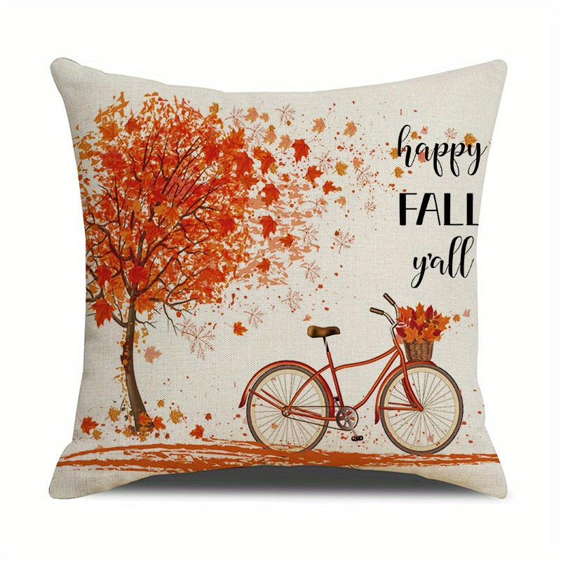 Christmas Linen Blend Throw Pillow Case - Colorful Square Cushion Cover