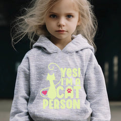 Kid's 2pcs Cat Person Print Outfit Hoodie&Pants Set Girl's Clothes