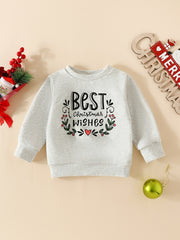Baby Christmas Sweatshirt Kids Round Neck Casual Pullover Top