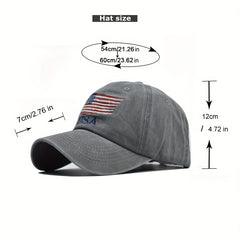 American Flag Embroidered Distressed Cap Dad Hat Sports Cap
