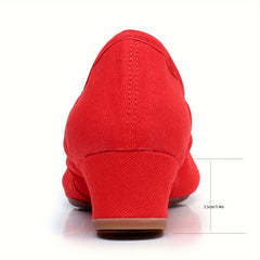 Red Dance Practice Shoes for Latin and Modern Dance