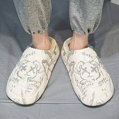 Men's Cartoon Bear Warm Slides Anime Slippers House Shoes