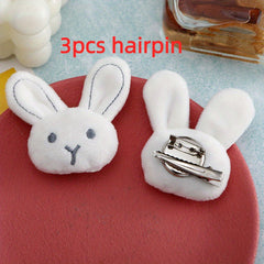3pcs Baby Girls Plush Rabbit Hair Clip Hair Ties Baby Girls Headwear