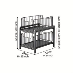 1pc Layer Sink Storage Rack with Pull out Cabinet