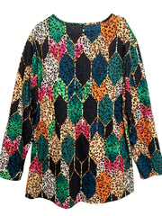 Women's Plus Size Leopard Print Cardigan