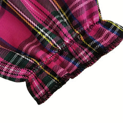 Colorblock Plaid Leg Warmers Ruffle Knee High Socks